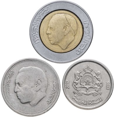 купить Марокко, набор 3 монет 1987-2002 гг