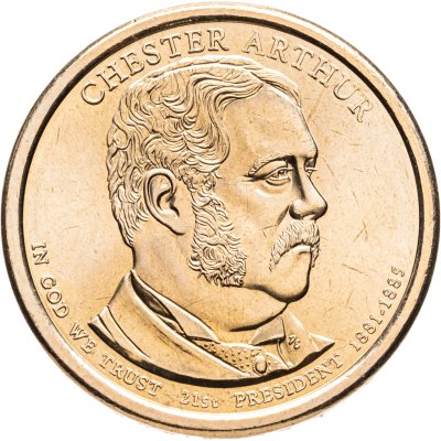 купить США 1 доллар (dollar) 2012 "Президент США - Честер Алан Артур (1881–1885)", знак монетного двора: "D" - Денвер
