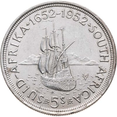 купить ЮАР 5 шиллингов (shillings) 1952 300 лет основанию Кейптауна