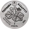 Купить Беларусь 1 рубль 2021 "Заказник «Ельня». Чернозобая гагара, Морошка приземистая" в капсуле