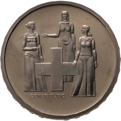 купить Швейцария 5 франков 1974 "100 лет Конституции" в футляре
