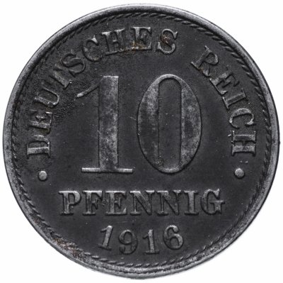 купить Германия (Германская империя) 10 пфеннигов (pfennig) 1916 G железо