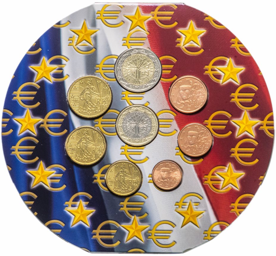 купить Франция годовой набор евро из 8 монет 2003 в официальном буклете