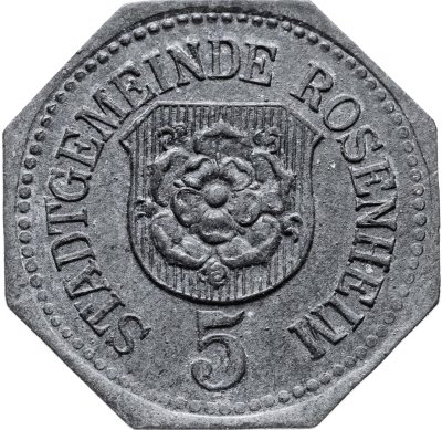 купить Германия "Розенхайм" 5 пфеннигов 1917 нотгельд