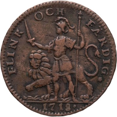 купить Швеция 1 далер (daler) 1718 "Проворство и готовность"