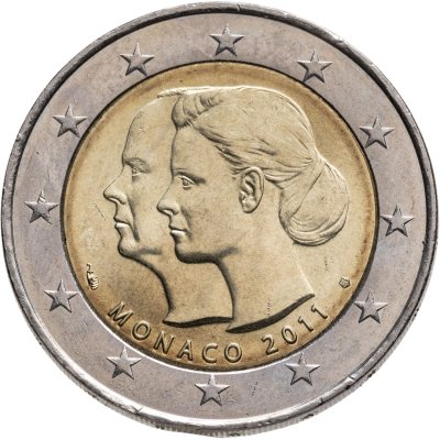 купить Монако 2 euro (евро) 2011 Свадьба принца Альбера II и Шарлин Уиттсток