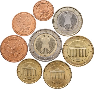 купить Германия полный годовой набор 2002, разные дворы (8 монет)