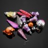 Купить Набор из 14 подвесных ёлочных игрушек различных форм и расцветок, стекло, краска, металл, СССР, 1950-1980 гг.