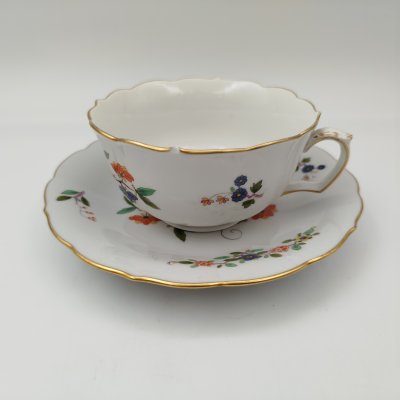 купить Пара чайная "Butterfly" (Бабочка), фарфор, роспись, золочение, Meissen (Мейсенский фарфор), Германия, 1950-1970 гг.