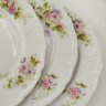 Купить Набор из 8-ми обеденных тарелок с цветочным декором и рокайлями, фарфор, деколь с подрисовкой, Фабрика князя Друцкого-Любецкого в Цмелеве, Российская империя, 1887-1917 гг.