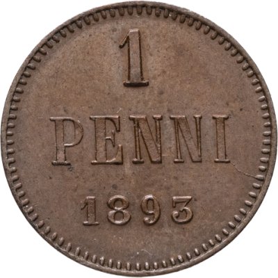 купить 1 пенни 1893, монета для Финляндии