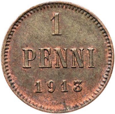 купить 1 пенни (penni) 1913 Российская Финляндия