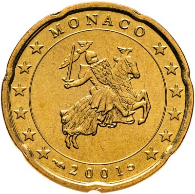 купить Монако 20 центов (cents) 2001