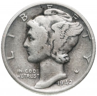 купить США 10 центов (one dime) 1942