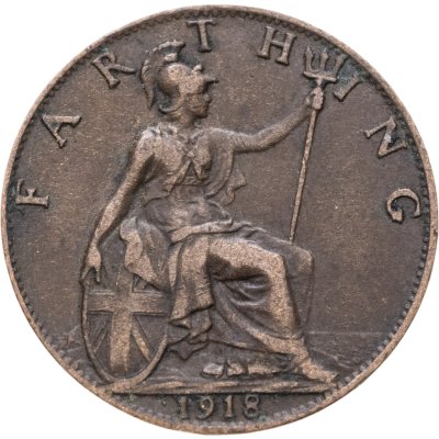 купить Великобритания 1 фартинг (farthing) 1918