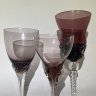 Купить Набор из 3-х бокалов для вина, стекло, гутная техника, Чехословакия, 1970-1980 гг.