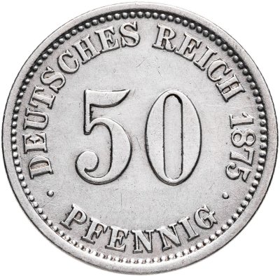 купить Германия 50 пфеннигов (pfennig) 1875 C знак монетного двора: "C" - Франкфурт-на-Майне