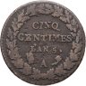 Купить Франция 5 сантимов 1796-1797, 5 год республиканского календаря, знак  монетного двора "А" - Париж
