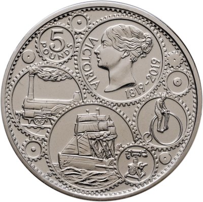 купить Великобритания 5 фунтов 2019 «Королева Виктория Корабль поезд» в буклете