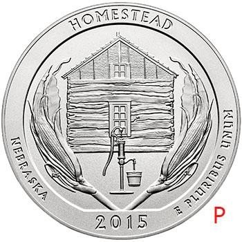 Купить США 25 центов (квотер) 2015 P — Национальный монумент Гомстед