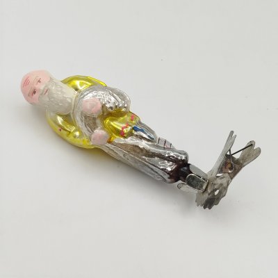 купить Ёлочная игрушка "Старик" из серии "Сказка о золотой рыбке" на прищепке, стекло, металл, роспись, Завод стеклянных ёлочных украшений и оптических изделий, г. Москва, СССР, 1950-1960 гг.