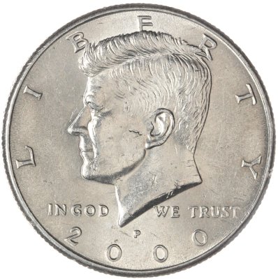 купить США 50 центов (1/2 доллара, half dollar) 2000 P Kennedy Half Dollar (Кеннеди) знак монетного двора "P" - Филадельфия