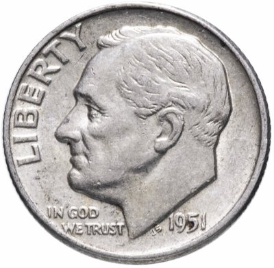купить США 10 центов (дайм, one dime) 1951