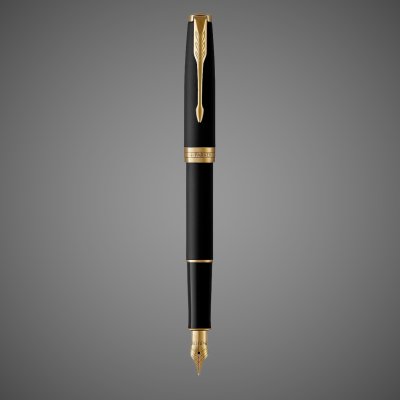 купить Перьевая ручка Parker Sonnet , Matte Black GT, перо: F, цвет чернил: black, в подарочной упаковке, Лаки и смолы: лак, латунь, нержавеющая сталь, палладий, 2026 г.
