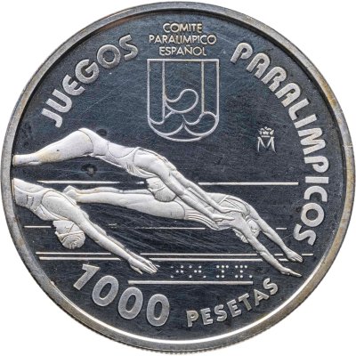 купить Испания 1000 песет (pesetas, ptas) 1996 Летние Паралимпийские Игры Атланта-1996