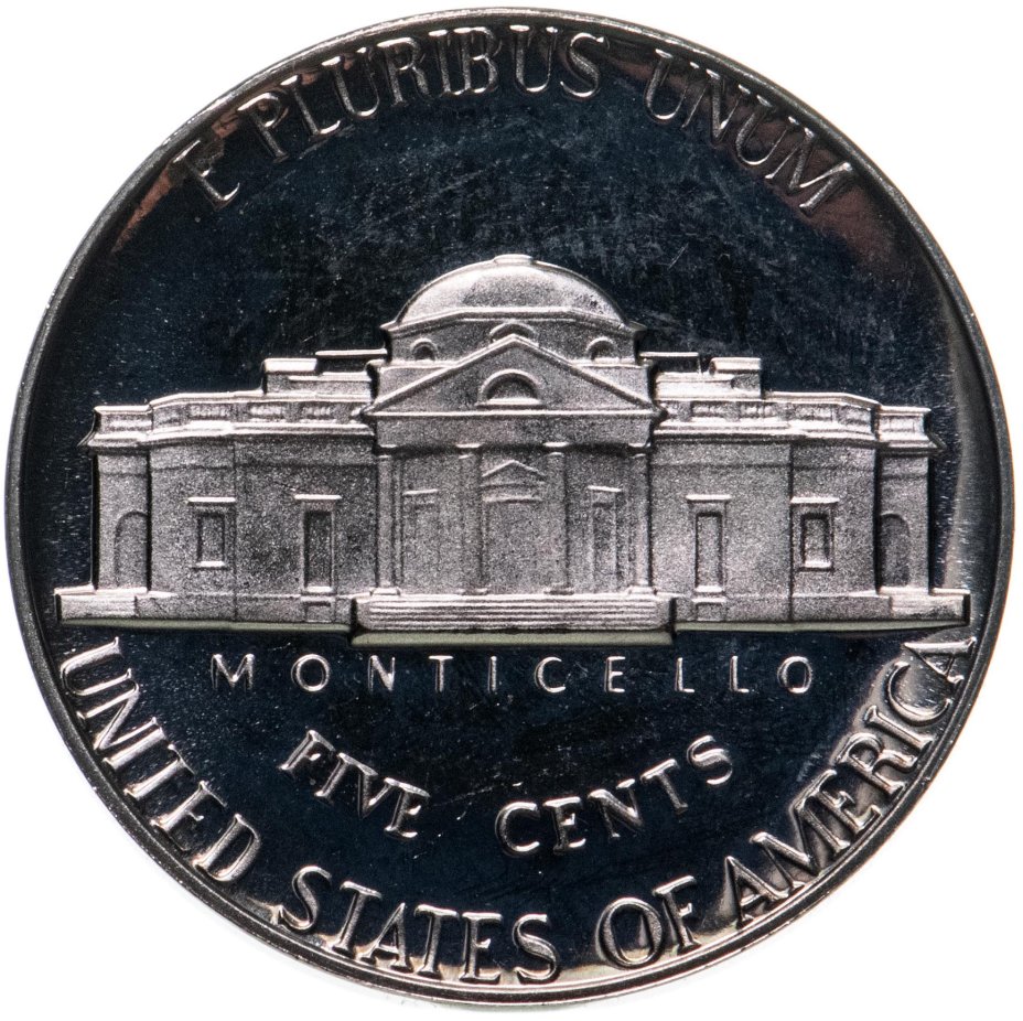 Монета США 5 центов (cents) 1976 S "Jefferson Nickel" стоимостью 450 руб.