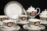Купить Сервиз чайный "Роза" на 5 персон (19 предмета), форма "Весенняя" С.Е. Яковлевой, фарфор, роспись, деколь, золочение, Ленинградский фарфоровый завод (ЛФЗ), СССР, 1970-1991 гг.