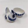 Купить Солонка "Курочка", Гжель, фарфор, роспись, СССР, 1970-1990 гг.