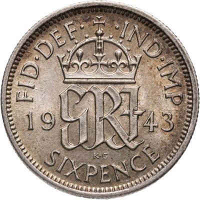 купить Великобритания 6 пенсов (pence) 1943
