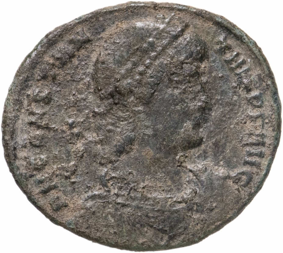 купить Римская Империя, Констанций II, 324–361 гг, Нуммий (реверс: воин поражает копьем всадника)