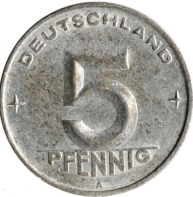 купить Восточная Германия (ГДР) 5 пфеннигов 1952 А