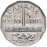 Купить Канада 5 центов (cents) 1951  "200 лет производства никеля"