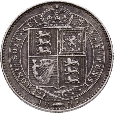 купить Великобритания 1 шиллинг (shilling) 1887 с портретом королевы Виктории