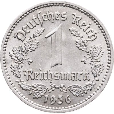 купить Германия, Третий рейх 1 рейхсмарка (reichsmark) 1936 A