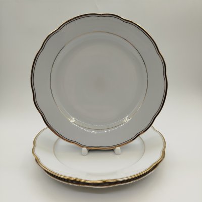 купить Набор из трех столовых тарелок, фарфор, золочение, Kahla, ГДР, 1968-1987 гг.