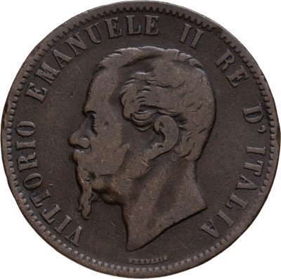 купить Италия 10 чентезимо (centesimi) 1867 H знак монетного двора "H" - Хитон, Бирмингем