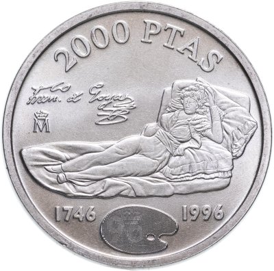 купить Испания 2000 песет 1996 "250 лет со дня рождения Франсиско Гойя"