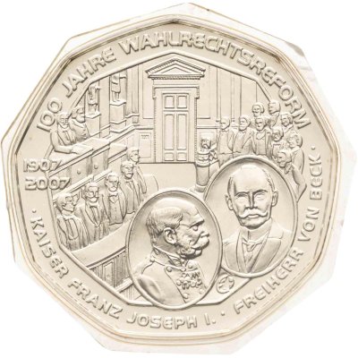 купить Австрия 5 евро 2007 "100 лет Избирательному праву" в буклете