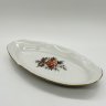 Купить Селёдочница (сервировочное блюдо) с цветочным декором, фарфор, деколь, золочение, Добрушский фарфоровый завод, СССР, 1978-1990 гг.