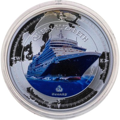 купить Острова Питкэрн 2 доллара 2013 "Кунард Лайн - Королева Елизавета", буклете с сертификатом