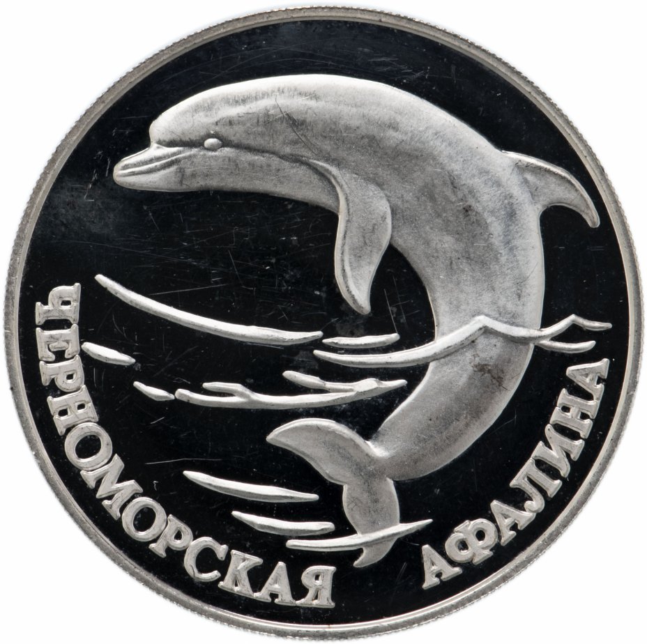 купить 1 рубль 1995 СПМД "Красная книга - Черноморская афалина"