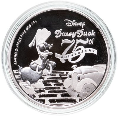 купить Остров Ниуэ 2 доллар 2015 «75 лет Диснею - утка Дейзи Дак»