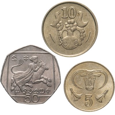 купить Кипр набор монет 1987-2002 год 5, 10, 50 центов