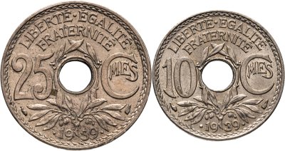 купить Франция набор монет 1939 (2 штуки)