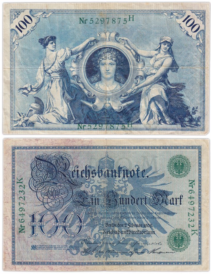 купить Германия 100 марок 1908 (Pick 34)
