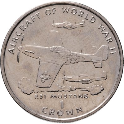 купить Остров Мэн 1 крона (crown) 1995 "Авиация Второй Мировой войны - P-51 Mustang"